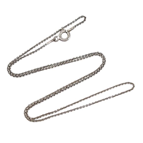 Vintage Italy Sterling Silver 925 1mm Cable Chain Necklace 16” - Picture 1 of 3